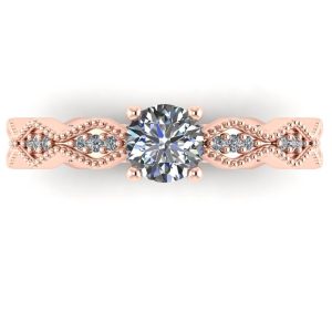 Inel de logodna cu diamante naturale din aur roz ES215