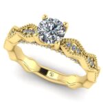 Inel de logodna cu diamante model vintage din aur ES215