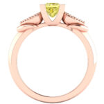 Inel logodna aur roz cu diamant galben patrat 0.50 carate ES194