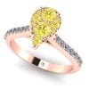 Inel cu diamante galbene pave si diamante aur roz logodna ES368