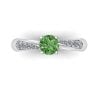 Inel logodna rasucit cu diamant verde si diamante aur ES286