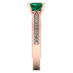 Inel logodna vintage smarald patrat si diamante din aur ROZ ES289