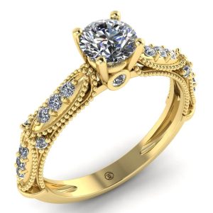 Inel din aur cu diamant certificat Gia de logodna ES287