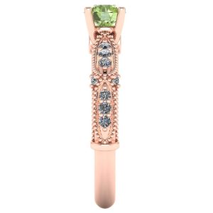 Inel logodna model vintage cu diamante din aur roz ES287