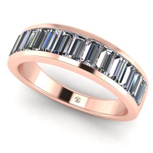 Inel cu diamante baguette 1.26 carate din aur roz ES209