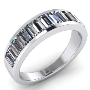 Inel cu diamante model eternity din aur alb ES209