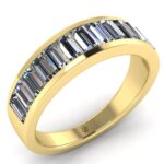 Inel logodna stil verigheta din aur cu diamante baguette ES209