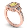 Inel logodna cu diamant galben din aur roz colectia halo ES298