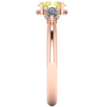 Inel logodna triologie din aur roz cu diamant galben si diamante albe ES304
