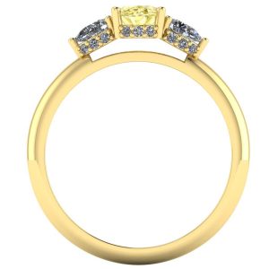 Inel de logodna cu diamante fancy din aur galben 18K ES304