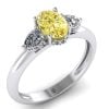 Inel de logodna din aur cu diamante lacrima si diamant central galben ES304