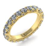 inel eternity cu diamante model vintage art deco din aur