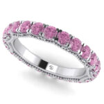 Inel eternity cu diamant roz din aur model stil verigheta ES138