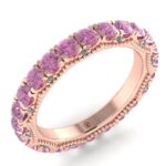 Inel diamant roz model eternity vintage din aur 14K ES138