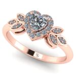 Inel din aur roz 18k cu diamante albe naturale ES245