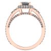 Inel halo elegant din aur roz cu diamante naturale de logodna ES347