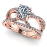 Inel de logodna din aur roz cu diamant natural 1.00 carate ES204