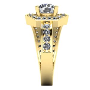Inel din aur galben cu diamant central GIA de logodna ES308