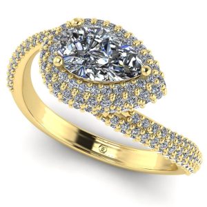 inel din aur cu diamant lacrima 0.60 carate certificat gia