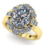 Inel colectia luxury cu diamant natural oval 2.50 carate din aur galben logodna ES393