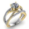 Inel de logodna din aur 14k alb si galben cu diamant 0.90 carate ES204