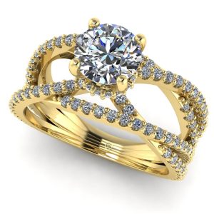 Inel de logodna din aur galben cu diamant natural alb ES204