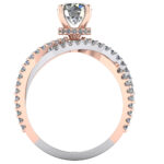 Inel de logodna din aur alb si roz cu diamant certificat GIA 1.00 ct ES204