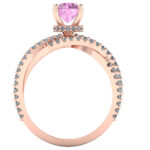 Inel din aur 18k cu diamant roz si diamante de logodna ES204