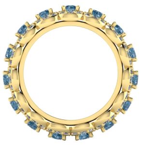 Inel din aur eternity cu diamante blue de logodna ES269