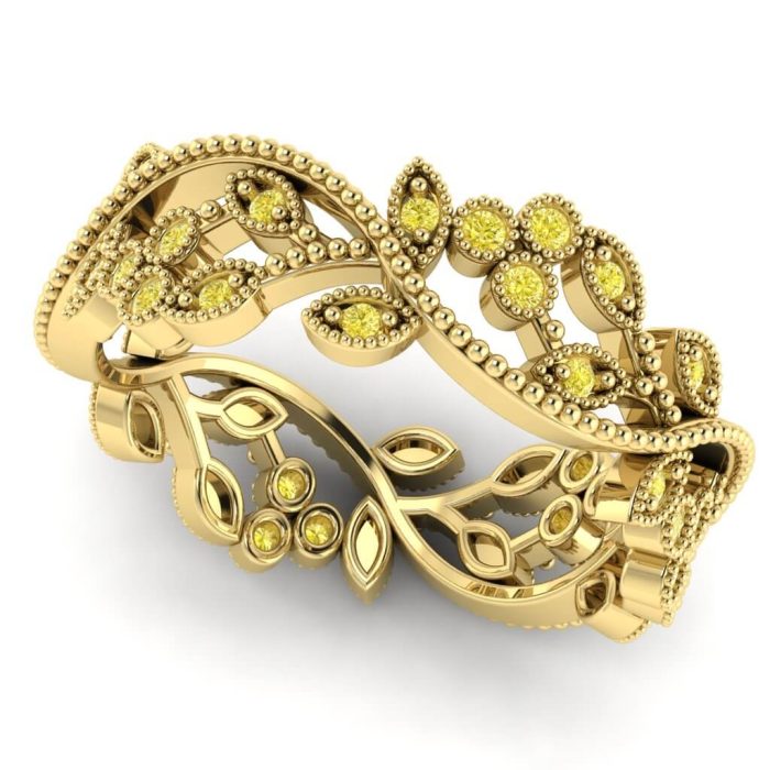 Inel eternity din aur 18k cu diamante galbene ES199