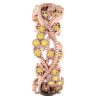Inel eternity model vintage floral cu diamante galbene din aur 14k ES199