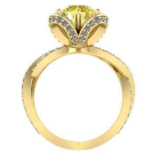Inel logodna cu diamant galben din aur galben ES276