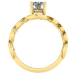 Inel floral cu diamante din aur galben de logodna ES320