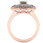 Inel model elegant mare cu diamante naturale din aur roz ES357