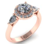 Inel de logodna cu diamante incolore naturale din aur ES282