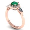 Inel logodna cu smarald AAA si diamante F/VS din aur roz ES282