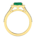 Inel logodna cu smarald si diamante din aur galben 18k ES361