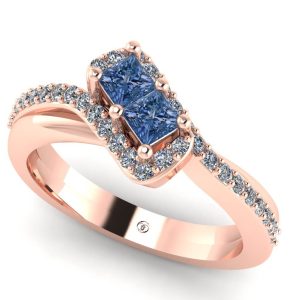 Inel logodna cu diamante naturale din aur roz ES380