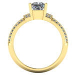 Inel logodna cu diamant patrat GIA D VS si diamante pave din aur ES353