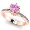 Inel logodna aur 18k cu diamant roz si diamante ES316