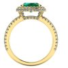 Inel de logodna cu smarald oval si diamante naturale din aur galben ES314