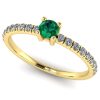 Inel de logodna cu smarald si diamante din aur clasic ES278