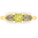 Inel logodna cu diamant forma patrsat galben din aur 18k ES194