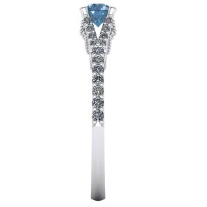 Inel din aur alb de logodna cu diamant albastru ES284