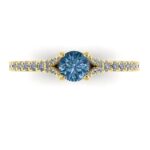 Inel logodna cu diamant albastru intens si diamante din aur 18k ES284