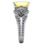 Inel luxury cu safir galben emerald 4 carate si diamante transparente ES279