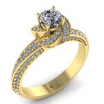 Inel rasucit cu diamante din aur 18k de logodna ES280