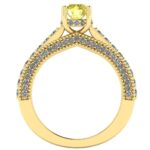 Inel din aur galben 18k cu diamant galben si transparent de logodna ES383