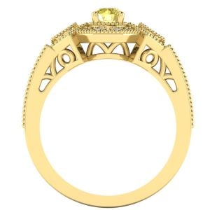 Inel de logodna vintage cu diamante din aur galben 18k ES400