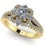 Inel din aur galben 18karate cu diamante naturale de logodna ES390
